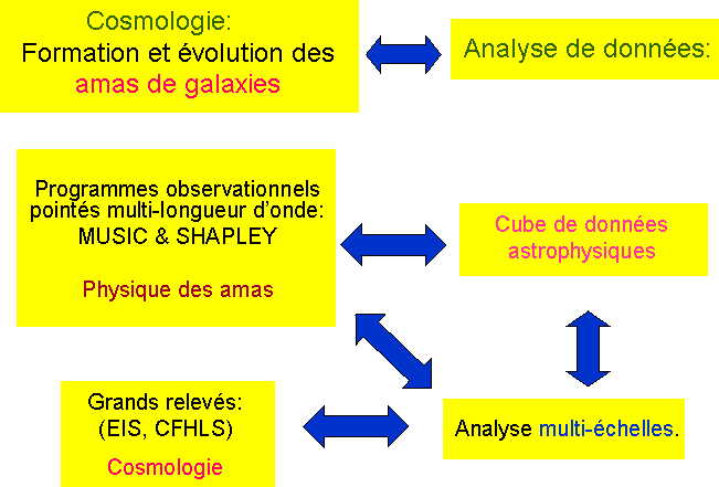 cosmologie, cube de donnes astrophysiques, amas de galaxies, physique des amas, analyse multi-chelles